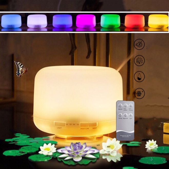 🔥ขายดี🔥 เครื่องเพิ่มความชื้น ขนาด 500 มล. มีไฟ LED ส่องสว่าง - เครื่องพ่นอโรม่า