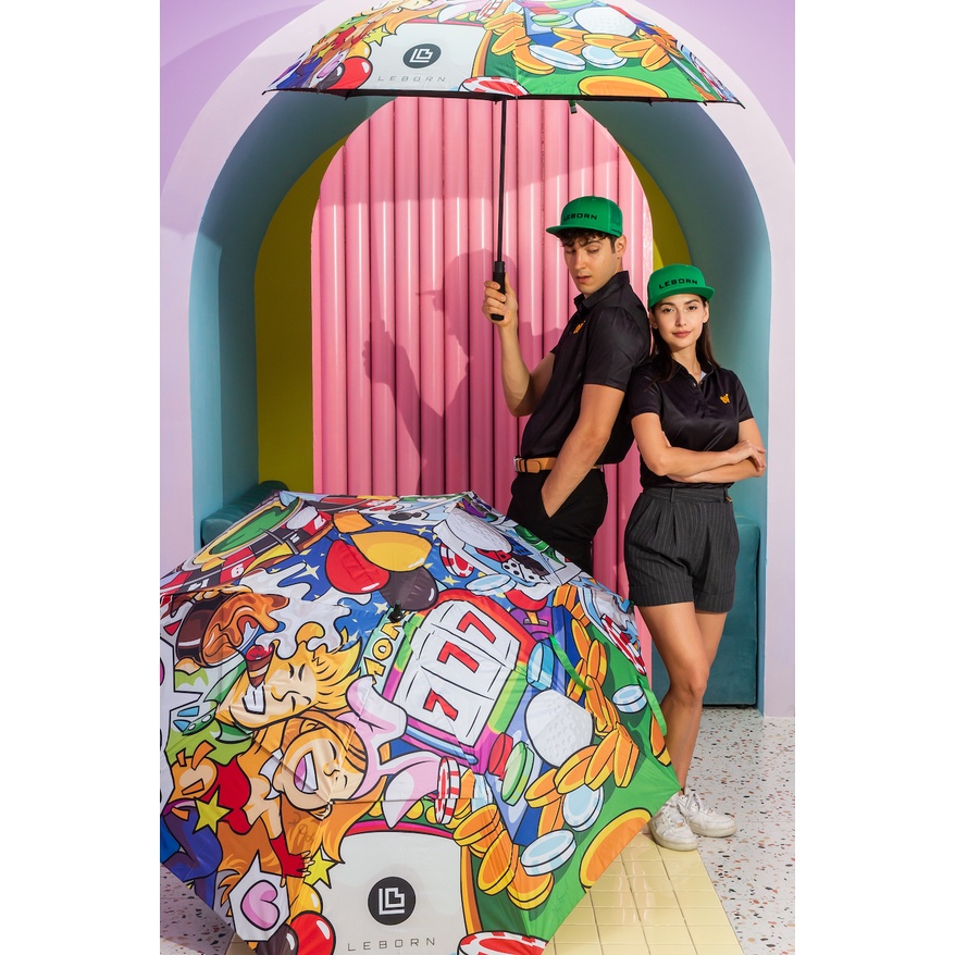 Leborn Um-Party ร่มกอล์ฟขนาด 34นิ้ว สองชั้น กันแดดและฝน UV100