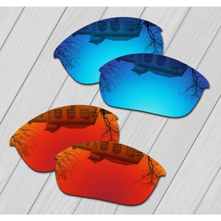 E.o.s น้ําแข็งสีฟ้า 2 คู่ &amp;amp; Fire เลนส์กระจกโพลาไรซ์ สีแดง แบบเปลี่ยน สําหรับแว่นกันแดด Oakley Half Jacket 2.0 OO9144