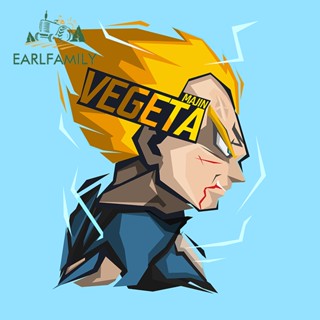 Earlfamily สติกเกอร์กันแดด กันน้ํา ลายการ์ตูนอนิเมะ Vegeta 13 ซม. x 9.5 ซม. สําหรับติดตกแต่งรถยนต์ รถจักรยานยนต์ เซิร์ฟบอร์ด