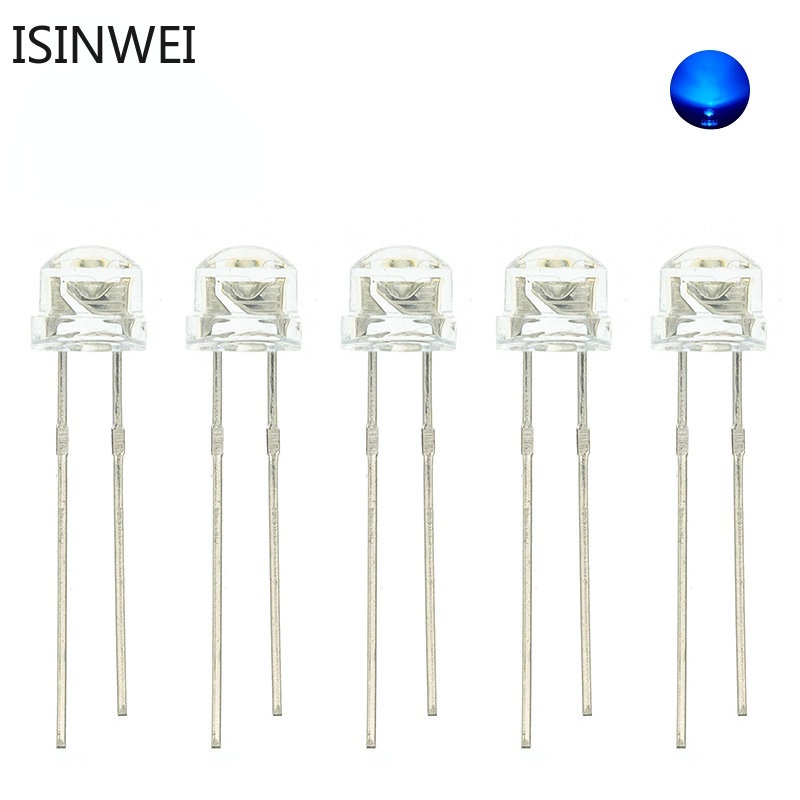 1000 ชิ้น 5 มิลลิเมตร LED ไดโอดหมวกฟางสีขาวสีแดงสีเขียวสีฟ้าสีเหลือง DIP F5 Super Bright Emitting Light DIY PCB หลอดไฟ - รูปที่ 4