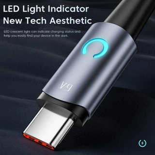 Toocki 66W 6A USB Type C สายชาร์จเร็ว 2.4A ไมโคร สายข้อมูล USB-L สายชาร์จ พร้อมไฟแอลอีดี