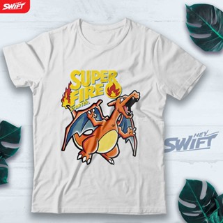 เสื้อยืด พิมพ์ลายโปเกม่อน Charizard สไตล์วินเทจ