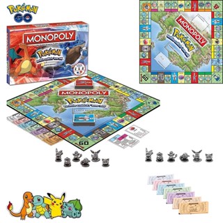 การ์ตูนโปเกม่อน ปิกาจู เวอร์ชั่นภาษาอังกฤษ Monopoly Real Estate สําหรับผู้ใหญ่และเด็ก 2-6 คน ปาร์ตี้วันเกิด เกม kdis ของขวัญ