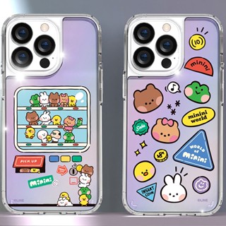 เคสโทรศัพท์มือถือ ลาย Line Friends Minini Hologram สําหรับ iPhone 14 13 12 11 XS 7 8 SE2 SE3