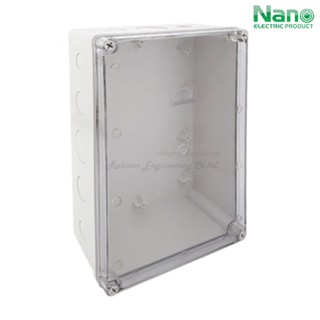 NANO-207CW กล่องพลาสติกกันน้ำฝาใส ขนาด 8x12x4" (200x300x104.50 mm.)