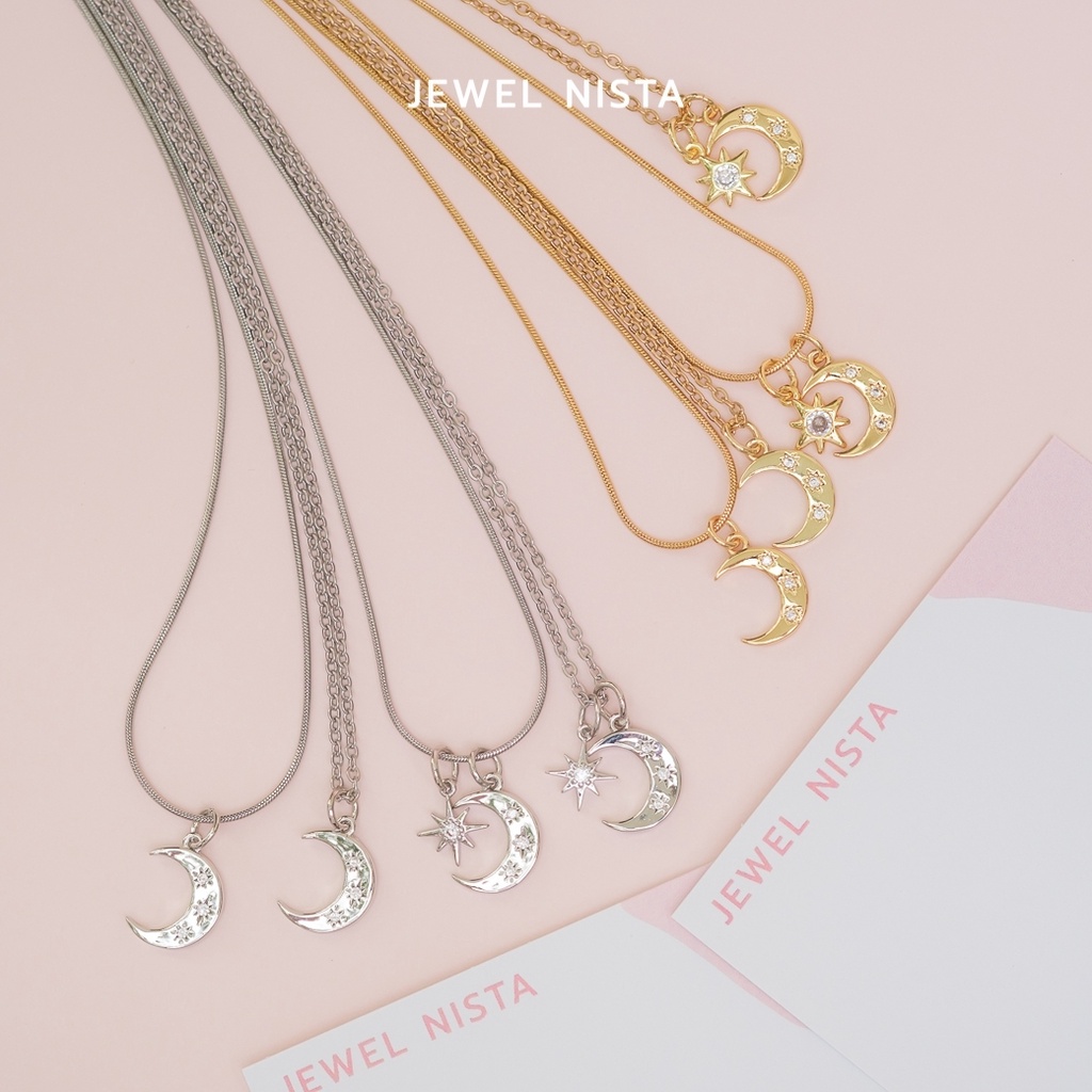 shiny moon necklace สร้อยคอจี้พระจันทร์