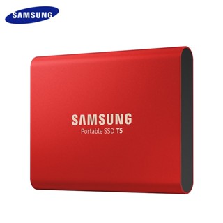 ฮาร์ดไดรฟ์ SAMSUNG SSD T5 1TB 500GB USB 3.1 ToType C แบบพกพา 100% สําหรับคอมพิวเตอร์