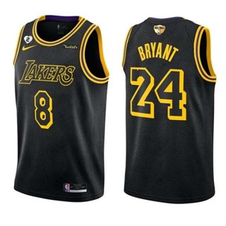 พร้อมส่ง TR22HGR3 เสื้อกีฬาแขนสั้น ลาย Los Angeles Lakers Front 8 Back 24 สีดํา สําหรับผู้ชาย HKhdid64ABleok13