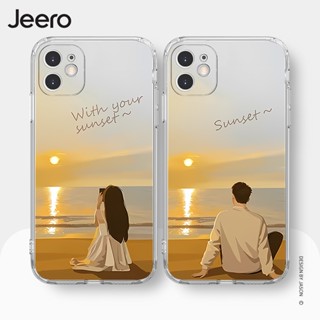 Jeero เคสคู่ เคสไอโฟน คู่รัก กันกระแทกซิลิโคนนุ่มใสน่ารักตลก เคสโทรศัพท์ Compatible for iPhone 14 13 12 11 Pro Max SE 2020 X XR XS 8 7 Plus พลัส HFE1681