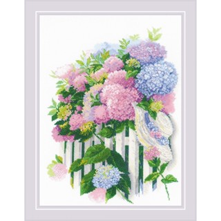 Rio-2026 Hydrangea Garden ชุดปักครอสติชลิขสิทธิ์แท้ ครอสติชไม่พิมพ์ลาย แบรนด์ Riolis