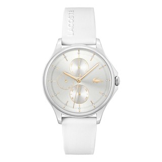 LACOSTE Pleats รุ่น LC2001235 นาฬิกาข้อมือผู้หญิง สายซิลิโคน สีขาว หน้าปัด 38 มม.