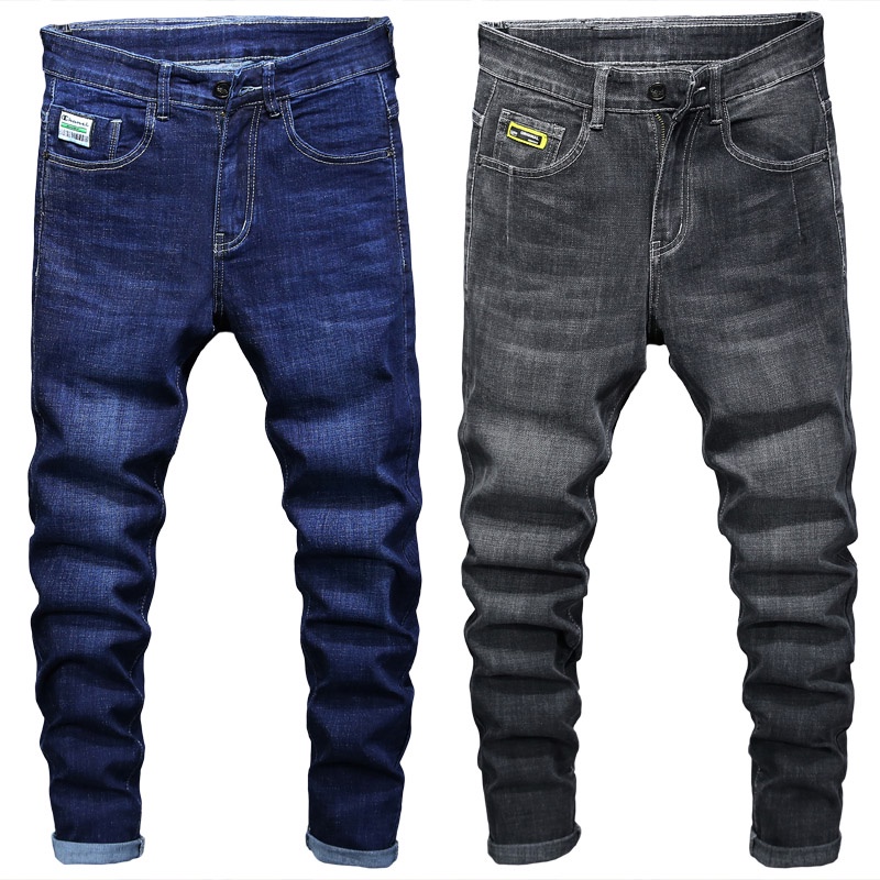 ◄Plus Size Slim Fit Men's Long Jeans Pants Dark Blue Black Grey Tapered Leg Denim Trousers Big Size 40 42 44 46 #3