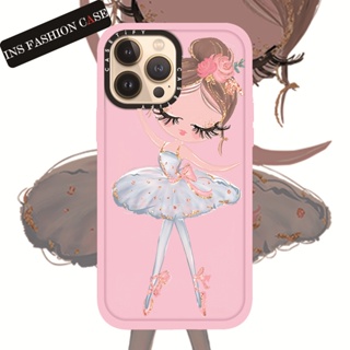 Casetify X White Ballerina girl Pink Color เคสใส iPhone สําหรับ iPhone 14 13 12 11 Pro MAX IX XS MAX XR 6 6s 7 8 Plus เคสกันกระแทก กันชน เคสนิ่ม