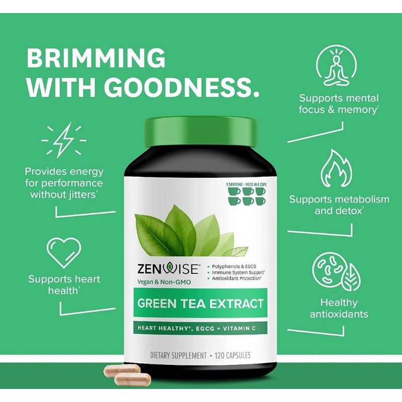 Zenwise Green Tea Extract 120 Capsules pre4u2 ThaiPick