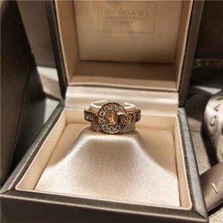 Bvlgari แหวนทองแดง ประดับเพชร 18K สีโรสโกลด์ ของขวัญแต่งงาน P831