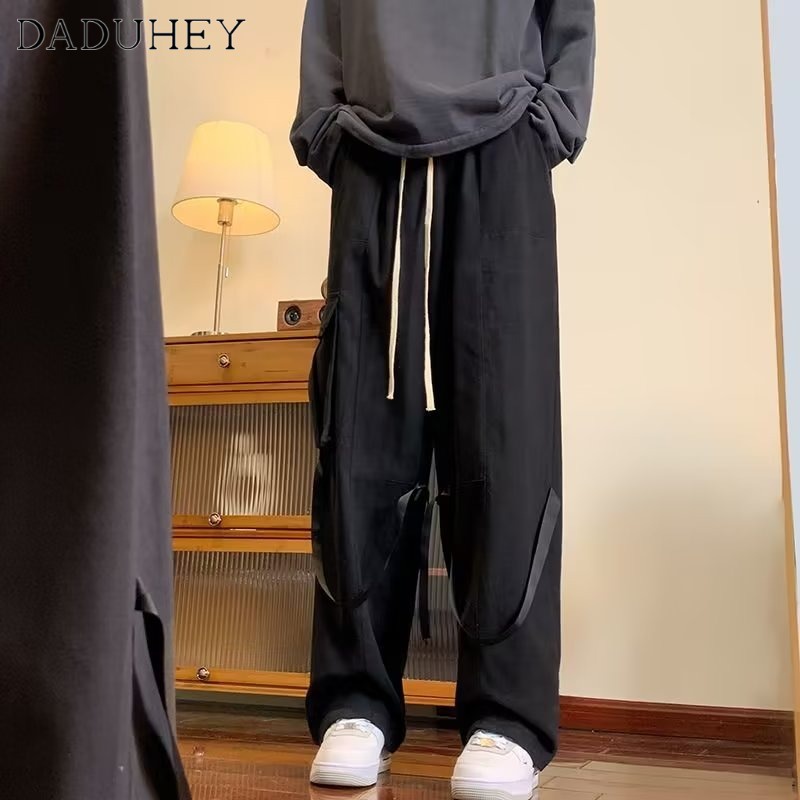 DaDuHey American Style Multi-Pocket Workwear Pants Men's Autumn Hip Hop Retro Trendy Brand Loose Straight Casual Pants #3