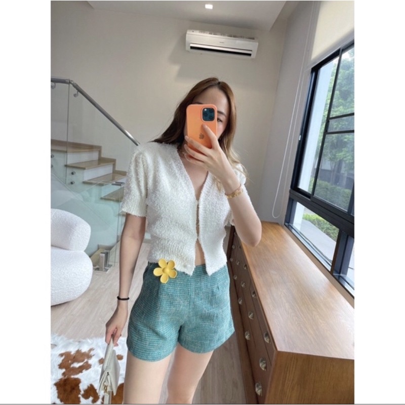 tshoppppp brand/กางเกงขาสั้นผ้าทวิต/กางเกงขาสั้น (M)