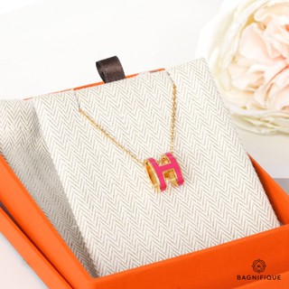 NEW HERMES POP NECKLACE 40 FUCHSIA GHW