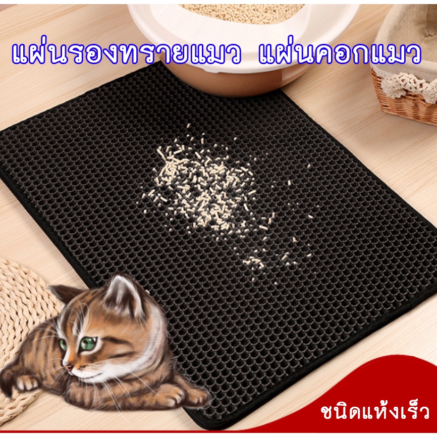 BN-179 แผ่นดักทรายแมว EVA พรม 2 ชั้น พรมดักทรายแมว ช่วยดักทรายแมวที่ติดตามเท้า เททรายกลับมาใช้ได้ใหม่ได้ ล้างน้ำได้