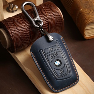 Retro Crazy Horse Leather BMW Car Key Case for X3 5 Series 530li High-grade Leather Handmade Key Case