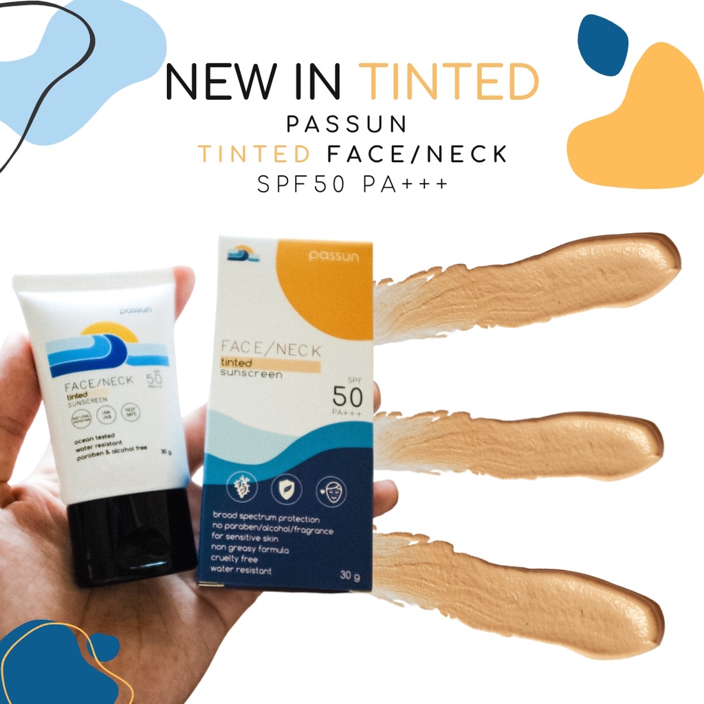 ☀️🌴🍉 ครีมกันแดด PASSUN Tinted Face/Neck Sunscreen SPF50 PA+++ 30g Reef-Safe สีเนื้อ ไม่ทำร้ายปะการัง ดำน้ำ อ่อนโยน