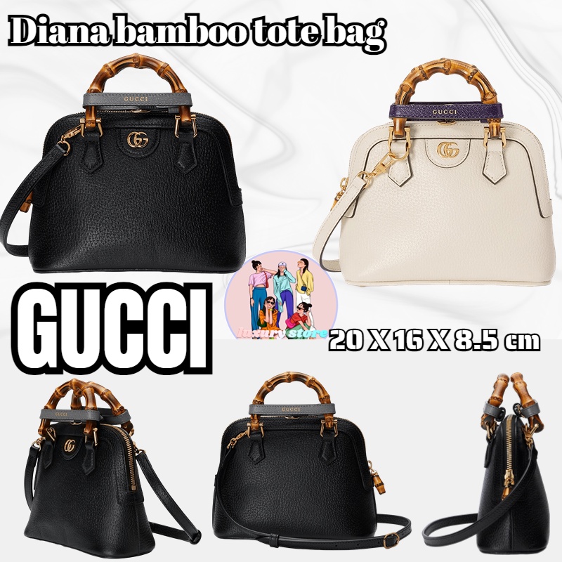 แพ็คเกจ GUCCI Diana Bamboo Mini Tote Bag/กระเป๋าผู้หญิง/สไตล์ล่าสุด/ซื้อของแท้จากยุโรป