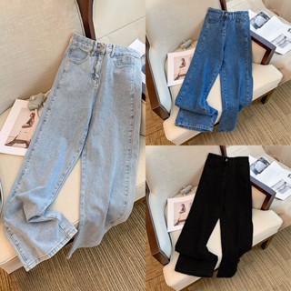 💥มีไซซ์ S-3XL💥New กางเกงยีนส์ทรงหลวมสไตล์เกาหลี เอวสูง หลากส…