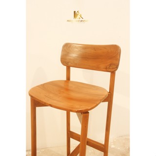 PF_Phrae | เก้าอี้บาร์ เก้าอี้บาร์ไม้สัก ขนาด40*40*100 ซม. สีเนื้อไม้