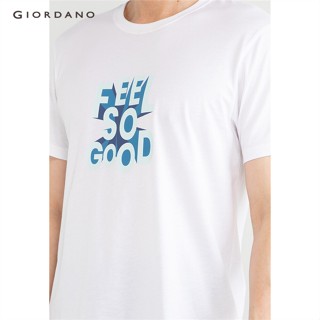 GIORDANO เสื้อยืดผู้ชาย Mens Cotton Message Tee 01092303