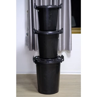 🔥 ถังน้ำพลาสติกมีฝา สีดำ 30L / 40L / 70L มีหูล็อค 2 ข้าง ถังเก็บน้ำ ถังอเนกประสงค์ แข็งแรง ทนทาน