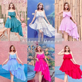 Aileen Dress เดรสสายเดี่ยว ชายเฉียง สม็อคหลัง ทรงสวยผ้านิ่มพริ้ว ผ้าบับเบิ้ล