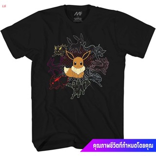 สินค้าเฉพาะจุ L6 ปิกาจู ผู้ชาย Pokemon Mono Eeveeloutions Eevee T-Shirt discount รถถัง เสื้อยืดเสื้อยืด เสื้อยืดสีพื้น