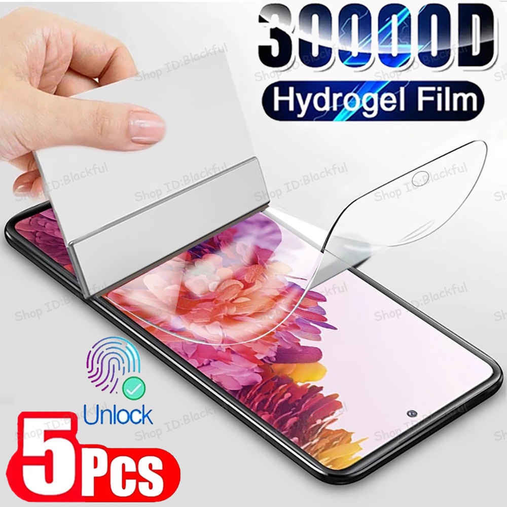 5PCS Hydrogel ฟิล์มสําหรับ Samsung Galaxy J8 F12 F02 F22 F23 F42 F52 A8 A9 A91 A5 A6 + A8 + A10 A7 0