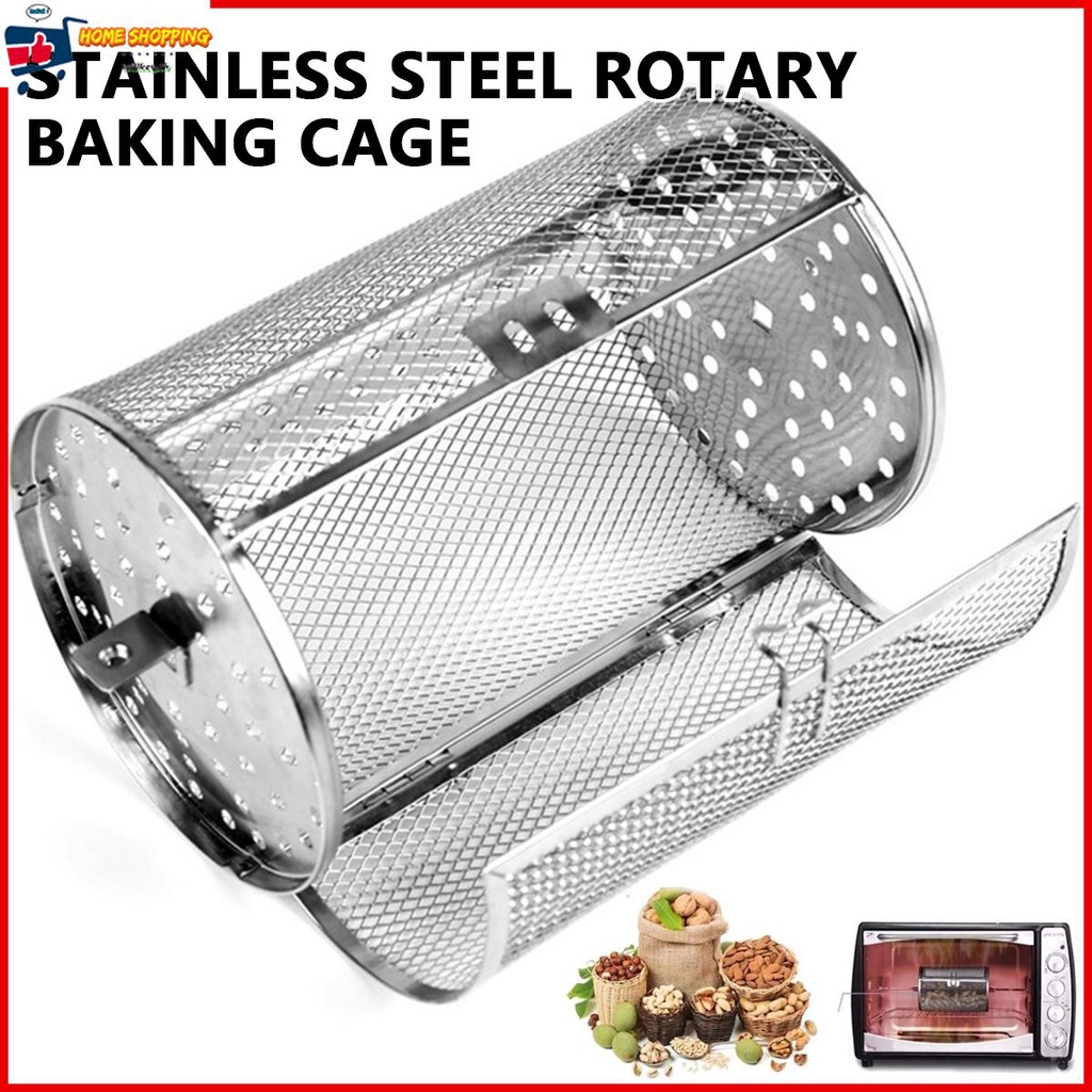 [SALE ]ตะกร้าสเตนเลส ทรงกลม ทนความร้อน สําหรับเตาอบตะแกรงปิ้งย่าง Air Fried BBQ