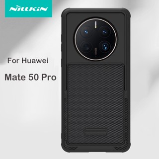 Huawei Mate 50 Pro เคส Nillkin Textured S เส้นใยไนลอน สไลด์เลนส์ฝาหลังเคสสำหรับ Huawei Mate 50 Pro