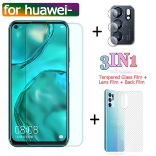 ฟิล์มกระจกนิรภัย กันรอยหน้าจอ และเลนส์กล้อง 3-In-1 สําหรับ Huawei Nova Y70 Y90 Y60 3I 7i Nova 6 7 8 9 10 Pro SE Y7 2020 2017