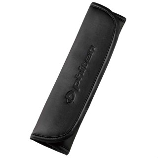 Bonform Seat Belt Pad Phiten Leather Aqua Titan 8x25cm Black 7426-16BK