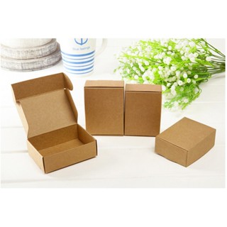 กล่องกระดาษคราฟท์ กล่องใส่สบู่ กล่องของขวัญ กล่องกระดาษน้ำตาล 10 กล่อง Kraft paper box, gift box, soap box 10 pieces