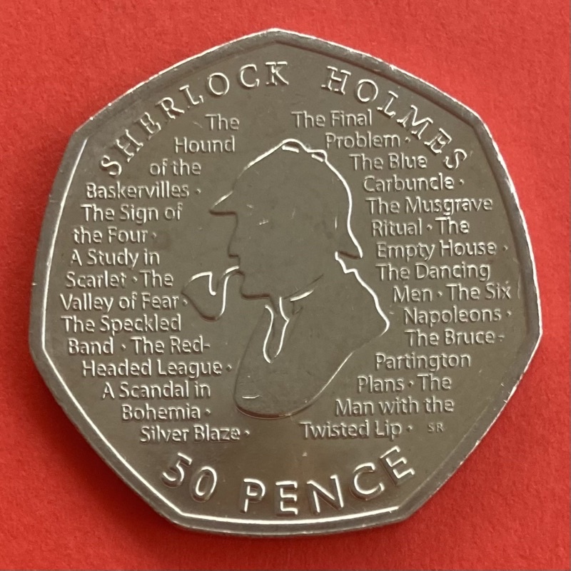 🇬🇧 เหรียญอังกฤษ United Kingdom 50 pence ปี 2019 เหรียญที่ระลึก Sherlock Holmes