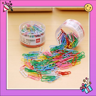 Deli 0038 Color Paper Clip  ลวดเสียบกระดาษ ลวดหนีบกระดาษ สีสันสวยงาม (กล่อง 160 ตัว) คลิปเสียบกระดาษ คลิปหนีบกระดาษ