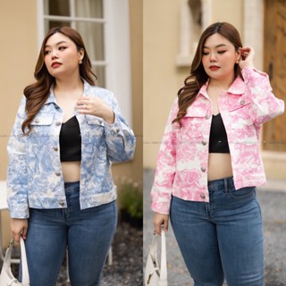 SH91 แจ็คเก็ตยีนส์ ชมพู/ฟ้า เสื้อผ้าพลัสไซส์ Plussize fashion ชุดคนอ้วน แฟชั่นสาวอวบ