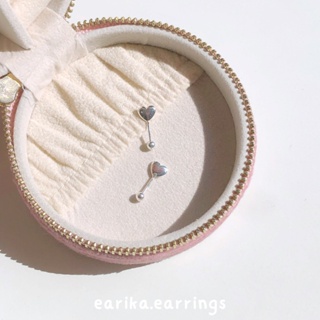 earika.earrings - silver heart bang piercing จิวหูเงินแท้หัวใจ (ราคาต่อชิ้น) เหมาะสำหรับคนแพ้ง่าย