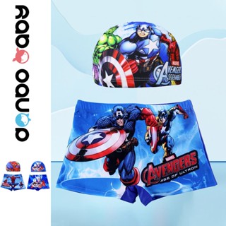 ชุดว่ายน้ำเด็กขาสั้นสไปเดอร์แมน Marvel พร้อมหมวก Goggles DANBOBABY