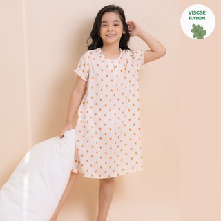 Unifriend Thailand ชุดนอนกระโปรงเด็ก รุ่น22ss/One-piece pajamas kids - Peach (Pink)