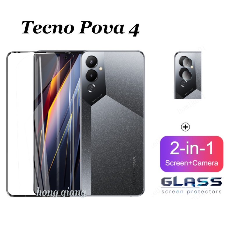 Tecno Pova Neo 2 ฟิล์มกระจกนิรภัยกันรอยหน้าจอ แบบเต็มจอ สําหรับ Tecno Pova 4 Pro 3 2 5G Spark 8C 8P 7 Pro 7T 7P 6 GO 2 in1
