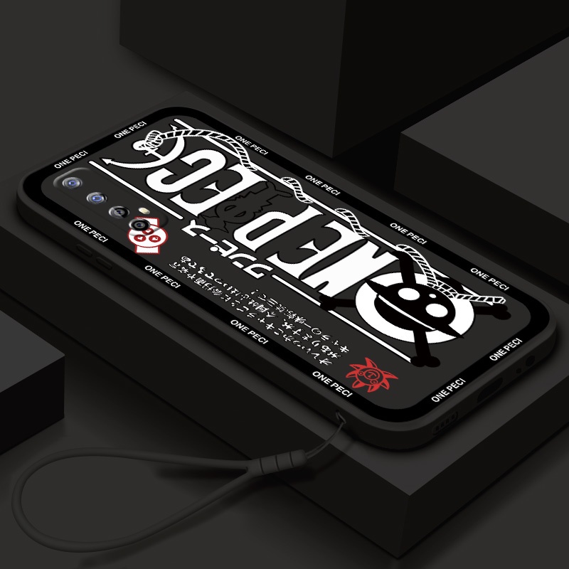 ปลอกrealme 7 8 Pro 7i 8iแบรนด์อินเทรนด์ ONE PIECEกันกระแทกขอบตรงเคสโทรศัพท์ฝาครอบTPUแบบนุ่ม