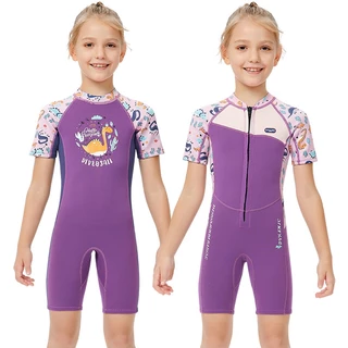 ShopAt.Two[SW1881] ชุดว่ายน้ำเด็ก (แถมหมวก) ชุดเก็บอุณหภูมิเด็กแขนสั้น Dive & Sail แห้งไว หนา 2.5 mm