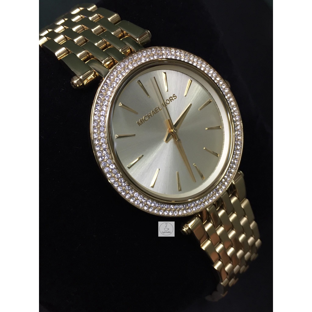 นาฬิกาข้อมือผู้หญิง MICHAEL KORS รุ่น MK3191 ตัวเรือนและสายสแตนเลสสีทอง หน้าปัดสีทอง รับประกันของแท้ 100 %