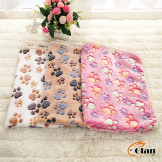 Glanxuan ผ้าห่ม ชนิดผ้ากำมะหยี่ พิมพ์ลายอุ้งเท้าแมวน่ารัก สำหรับสัตว์เลี้ยง Pet blanket [A619]